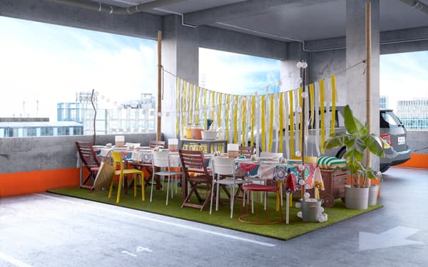 Hnedo morená úložná lavica IKEA ÄPPLARÖ vyrobený z dreva akácie