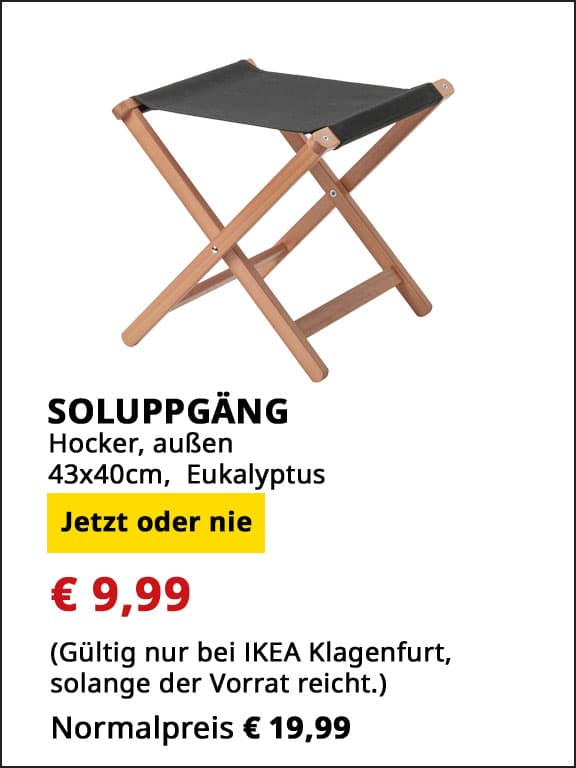 Hocker Soluppgäng, für außen, 43x40cm ,statt € 19,99 um € 9,99.