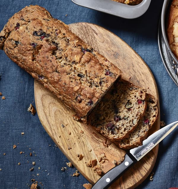 Home-made banana nut bread.