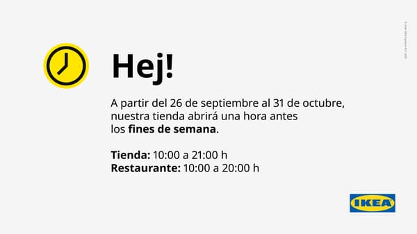 Horario de tienda en octubre