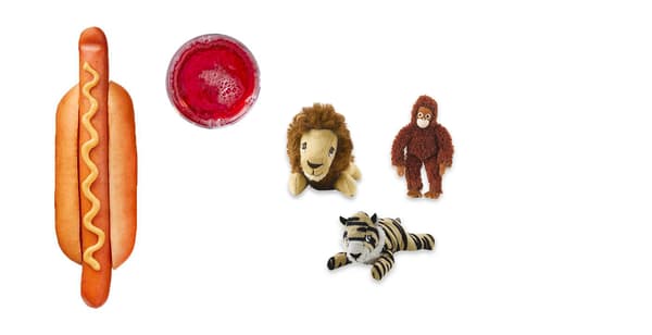 Hot dog + nápoj + hračka