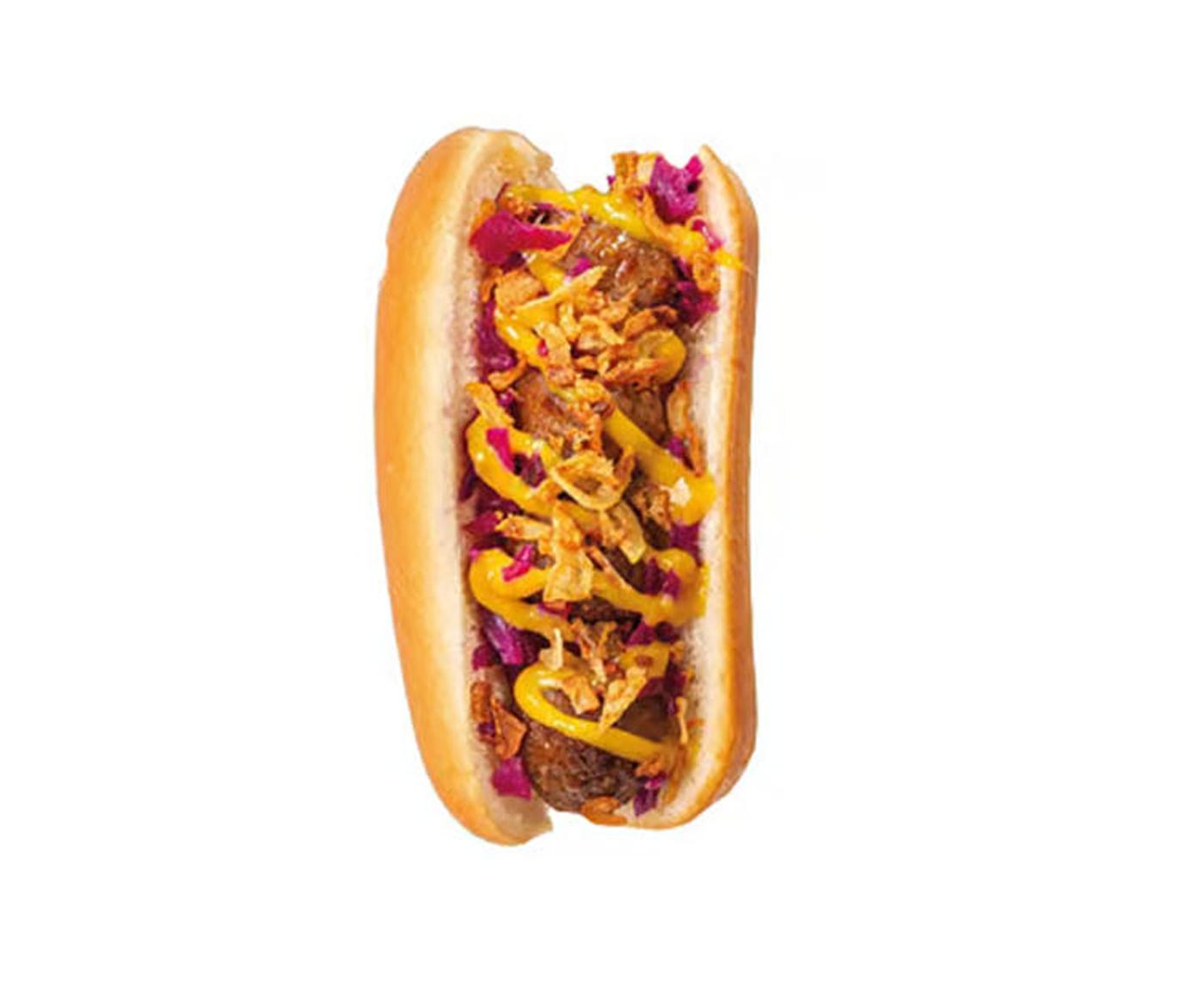 Hot dog s masovými kuličkami
