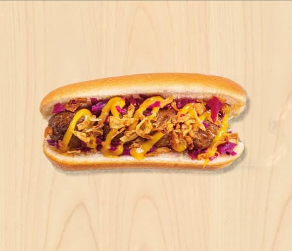 Hot dog s masovými kuličkami