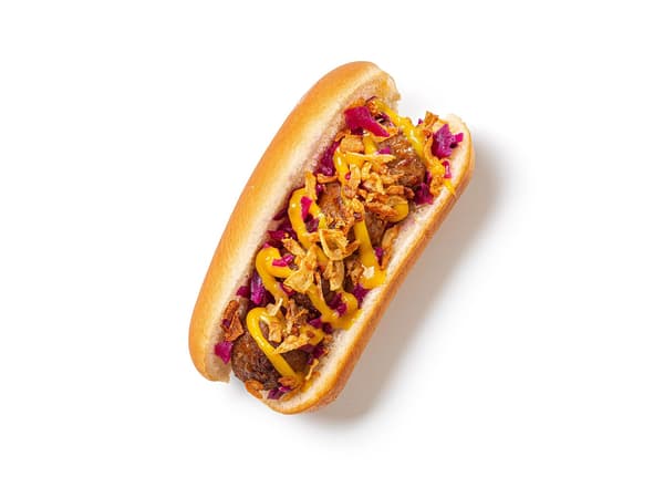Hot dog s masovými kuličkami