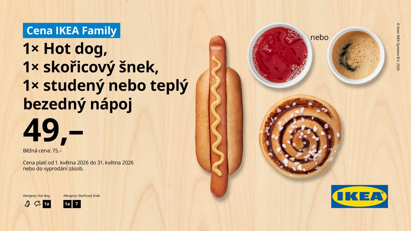 Hot dog, škořicový šnek, steduný nebo teplý bezedný nápoj