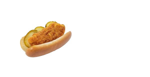 Hot dog stripson + okurky