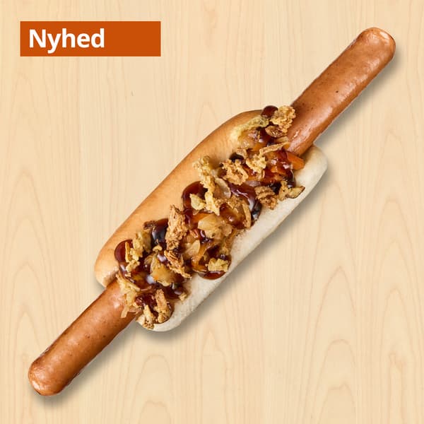 Hotdog
100% danskproduceret pølse fra Hvidebæk Slagteri & Pølsefabrik toppet med kimchi og teriyaki-sauce

29.-