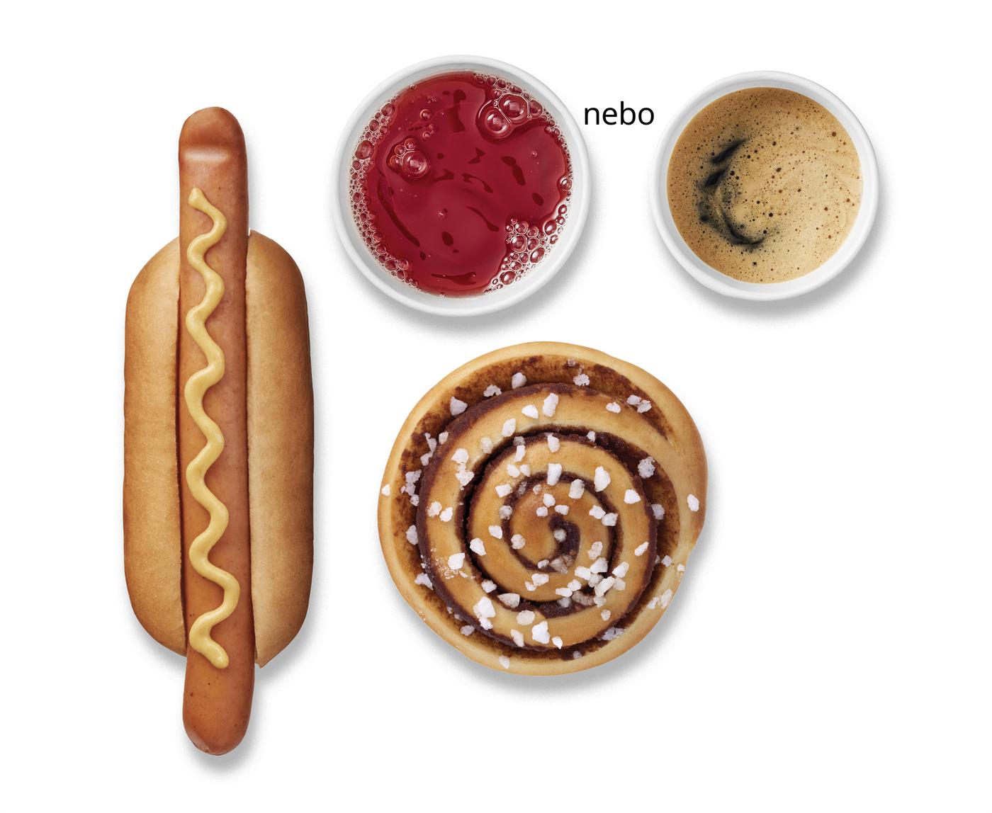 hotdog nápoj a šnek