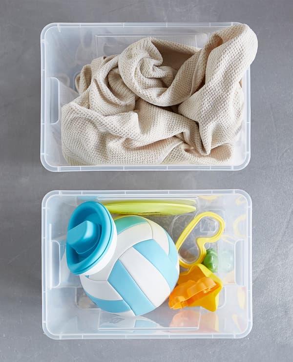 How to organise your beach items at home.