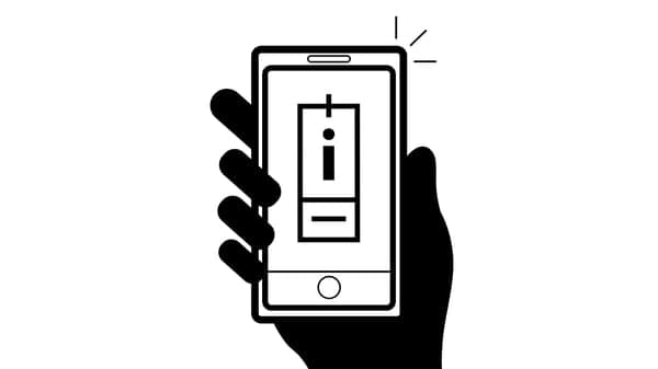 Icon representing a mobile phone snapping a photo of the IKEA price tag with information
