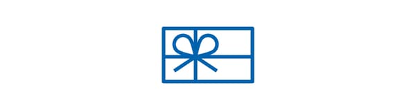 Ícono azul de la tarjeta de regalo
