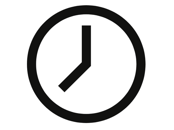 Iconografía de reloj negro con fondo blanco