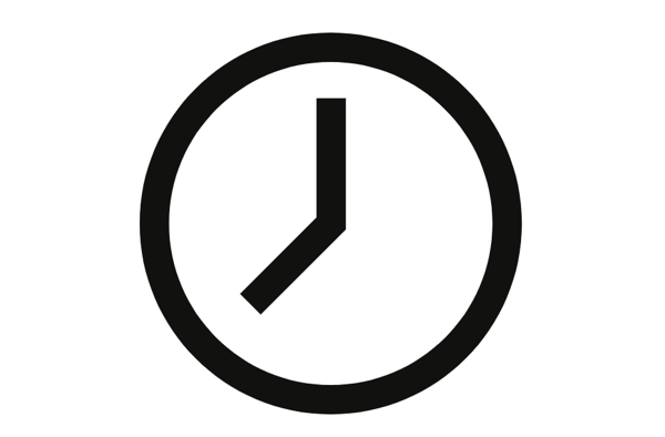 Iconografía de reloj negro con fondo blanco