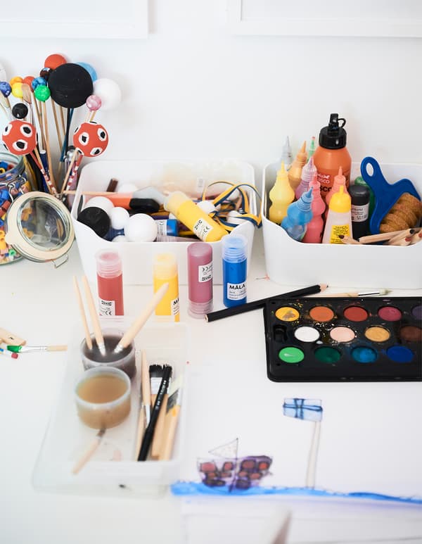 Ida’s arts and crafts station at her desk.
