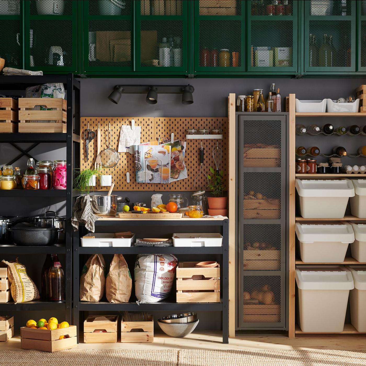 Ideas for a pantry with room for resourcefulness.