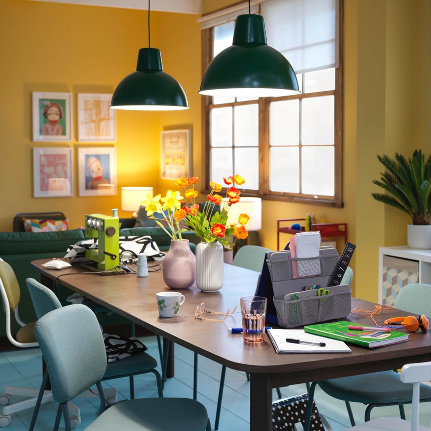 Ideas for a place for all your dining room activities.