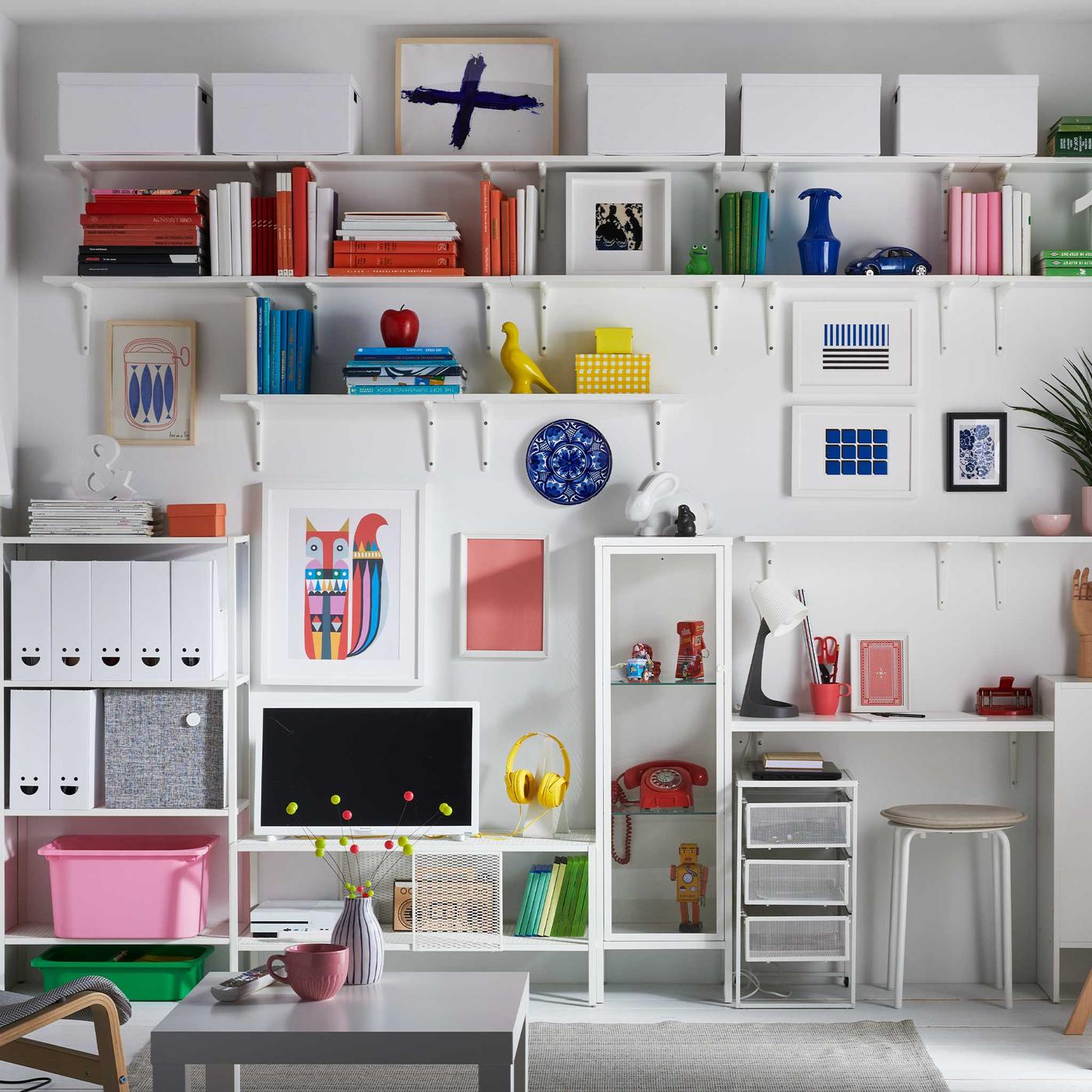 Ideas for wall to wall makes room for it all.