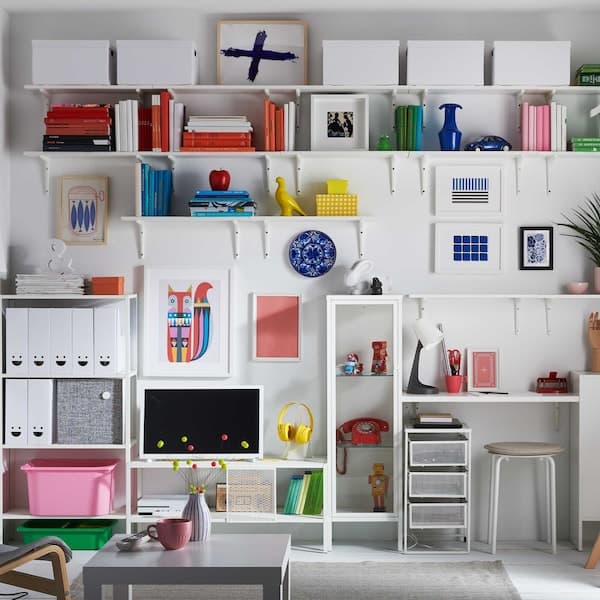 Ideas for wall to wall that makes room for it all.