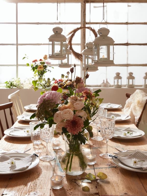 ideas para decorar a mesa coa cristalaría