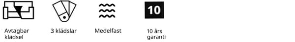 Igoner som visar valmöjligheterna för BACKSÄLEN soffa.  