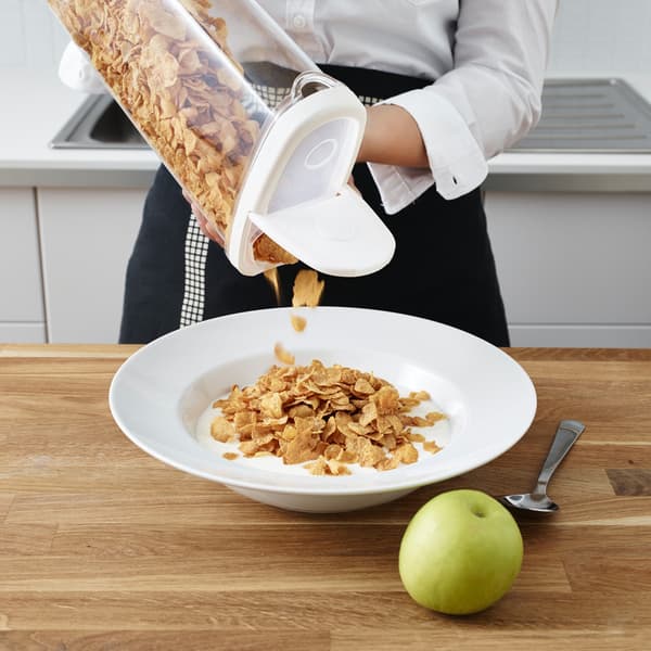 IKEA 365+ Ételtároló tetővel, átlátszó/fehér, 2.3 l.