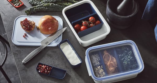 IKEA 365+ food containers with packed lunches