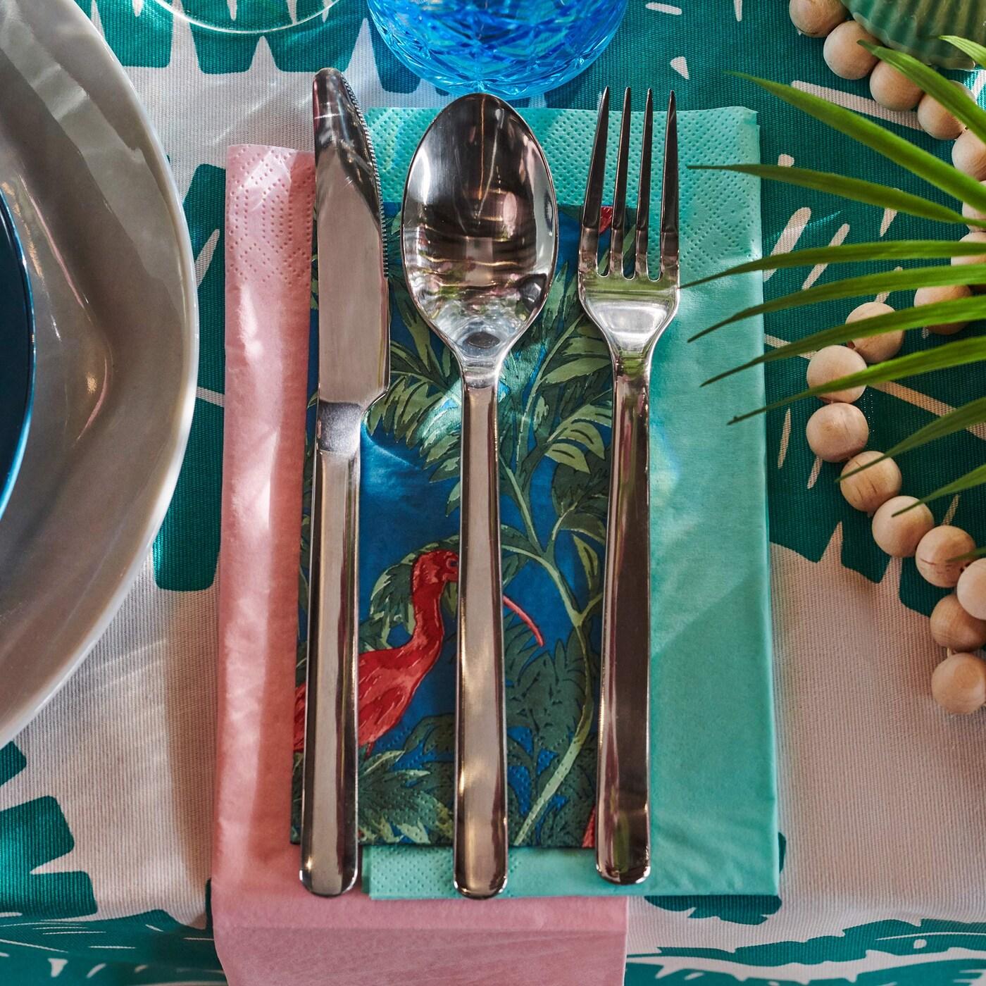 IKEA 365+ stainless steel 24-piece cutlery set.