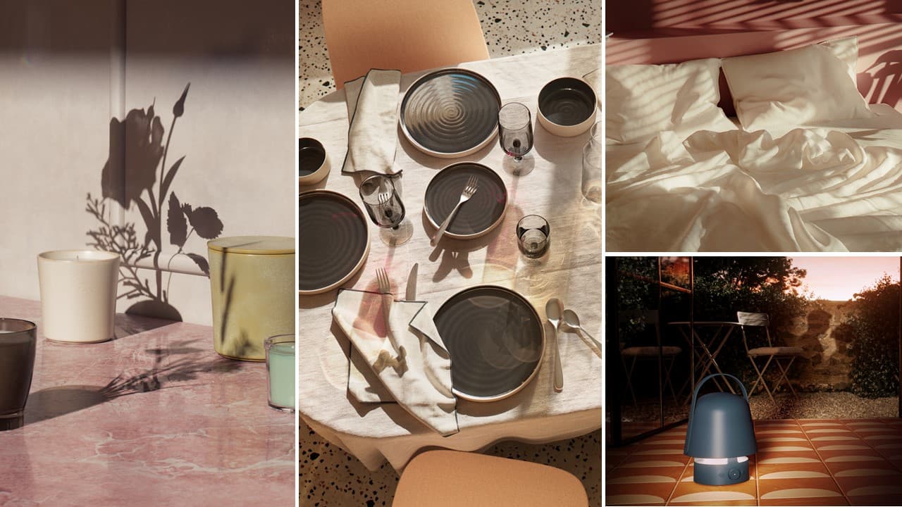IKEA April Collection, candles, dishware, lamp and bed linen