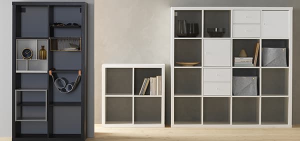 IKEA Arbeitszimmer KALLAX Serie in weiß und schwarz