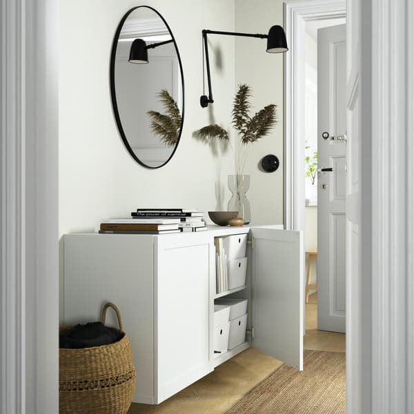 IKEA BESTÅ storage combination with doors in the hallway