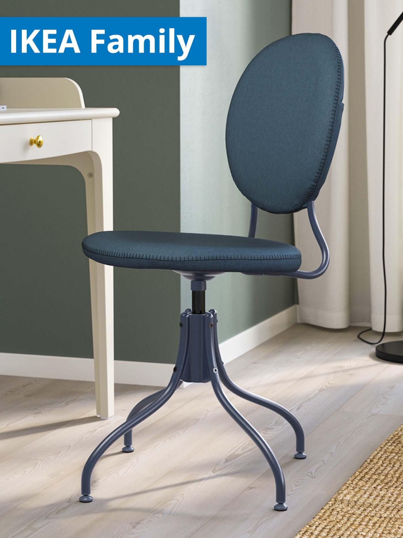 IKEA BJORKBERGET swivel chair in Idekulla blue in the study room