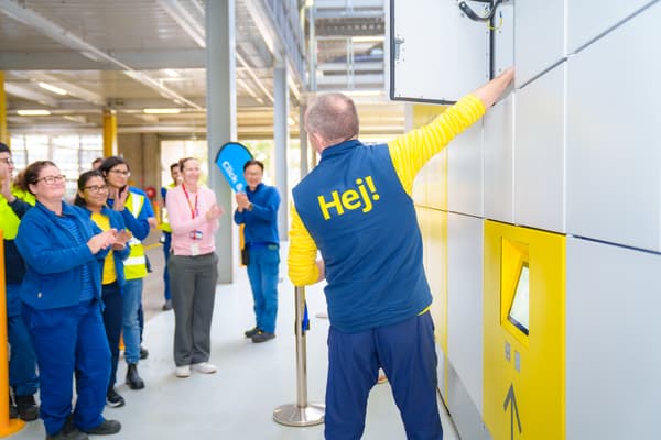 IKEA co-worker opening locker