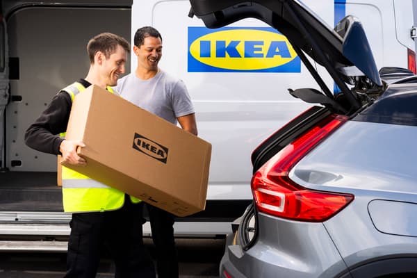 IKEA co-worker placing a customer click and collect order in their car