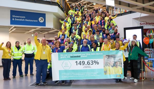 IKEA co-workers standing in a staircase 