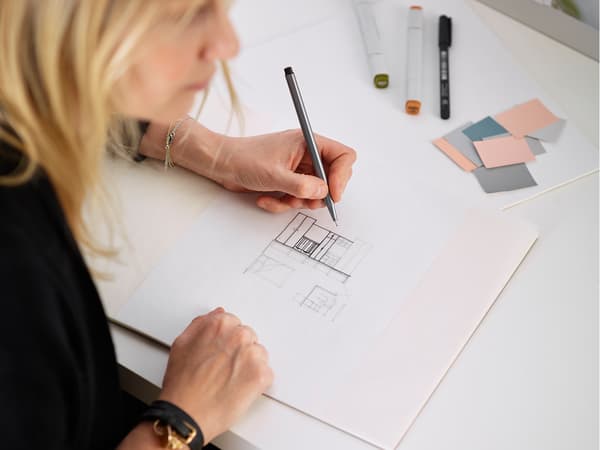 IKEA designer Christine Breeze drawing.