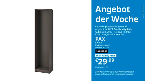 IKEA Family Angebot der Woche bei IKEA Vösendorf gültig vom 29.6. - 4.7.2026