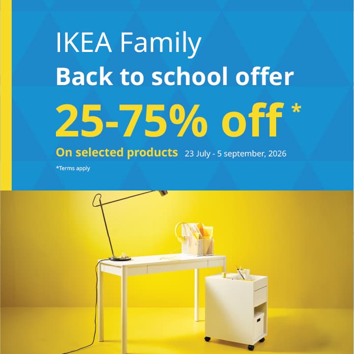 IKEA Family back to school offer 25-75% off