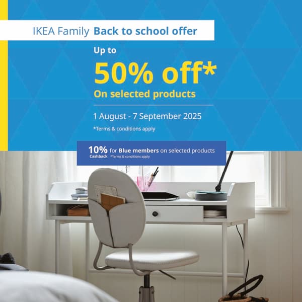 IKEA Family Back to School Offer: Up to 50% Off