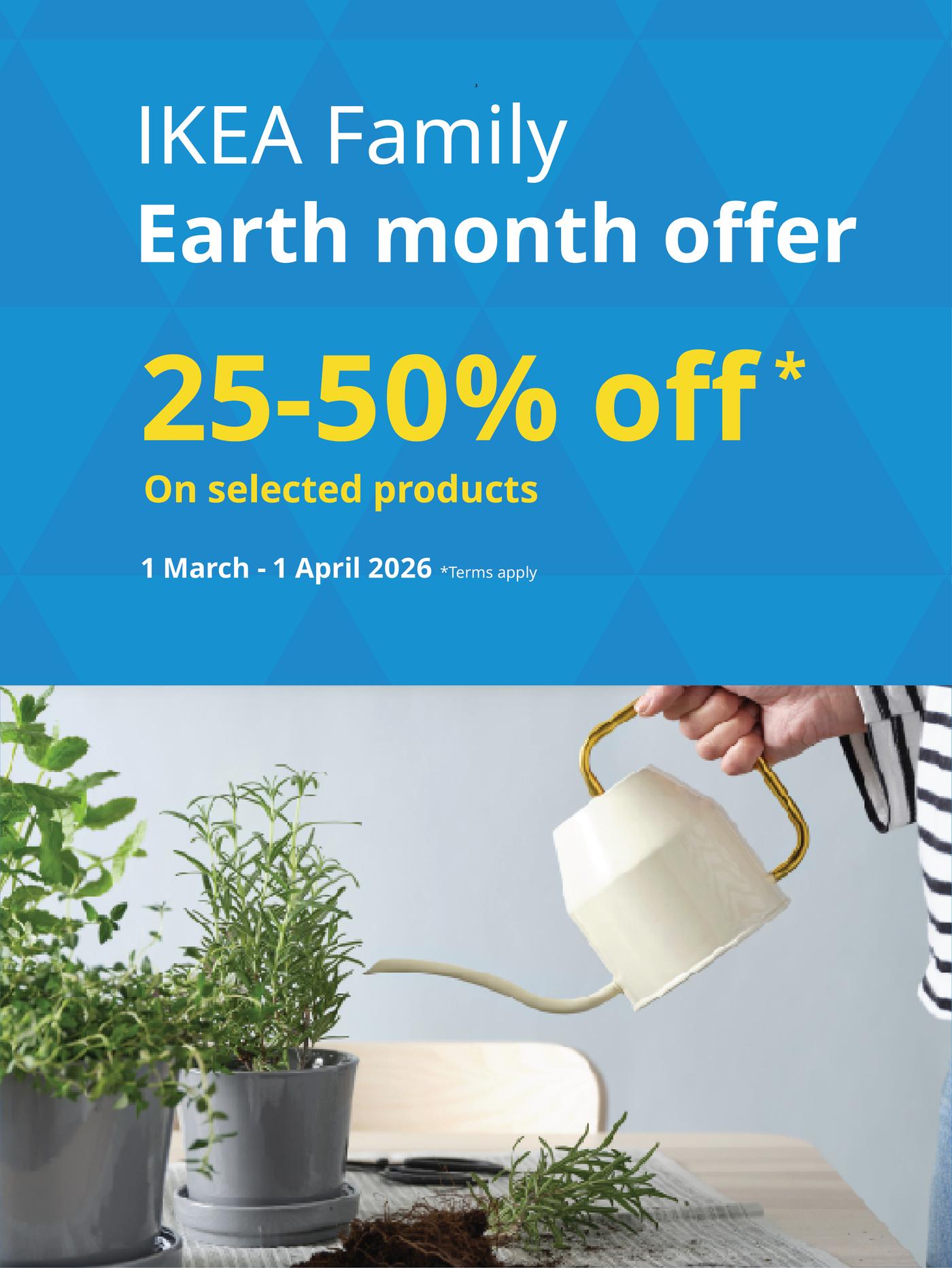 IKEA Family earth month offer 25-50% off select products