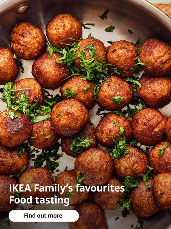 IKEA Family Fest and IKEA 9.9.  4 - 14 September 2025. Image of iconic IKEA plantballs for food tasting.