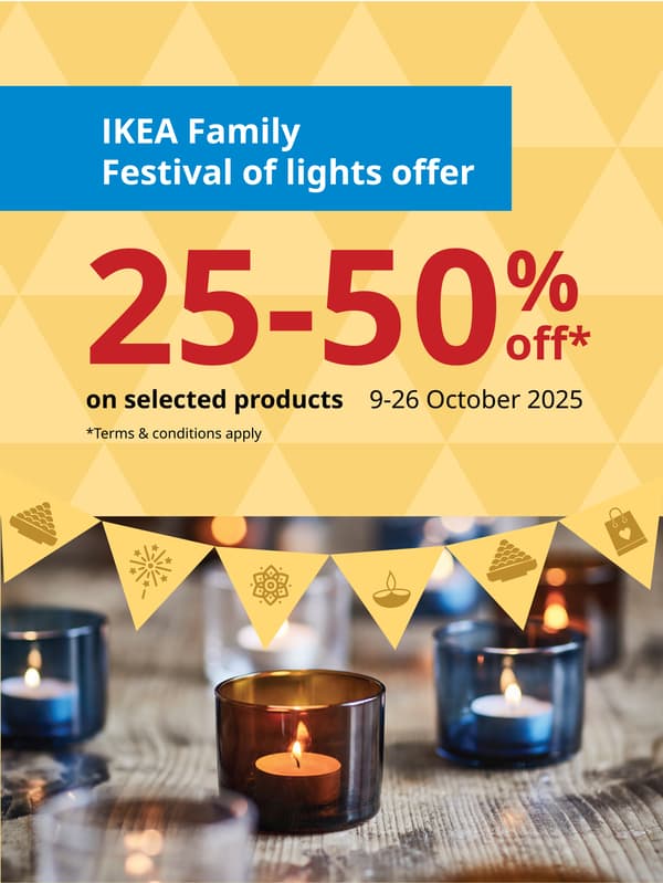 IKEA Family Festival of Lights offer with 25–50% off on Diwali collection in UAE

