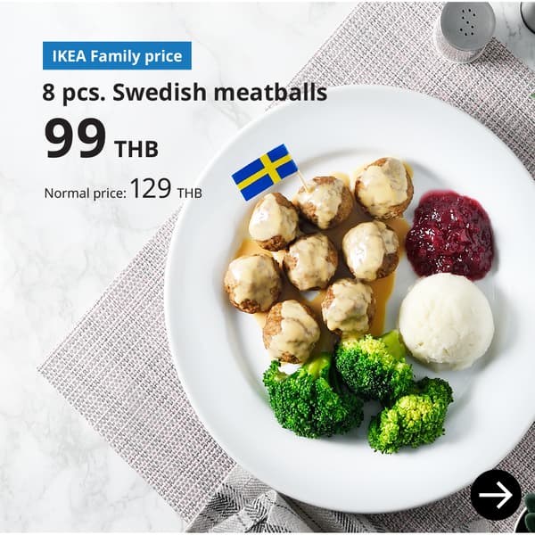 IKEA Family members enjoy special prices on meatball dishes*