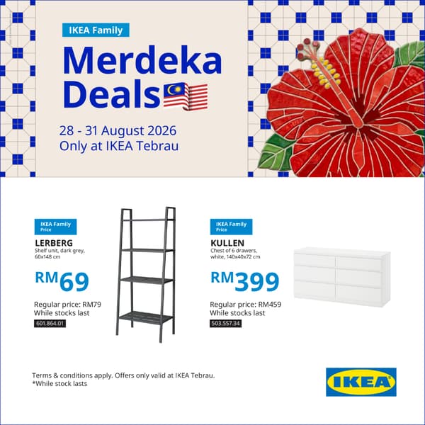 IKEA Family Merdeka deals banner with products offers : LERBERG and KULLEN
Offers available from 28-31 August
