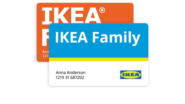 IKEA Family műanyag kártyák.