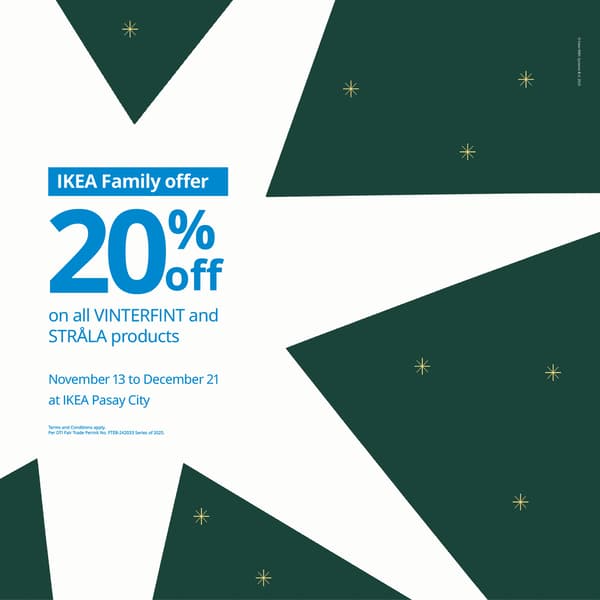 IKEA Family Offer: 20% Off on all VINTERFINT and STRALA products from November 13 - December 21 at IKEA Pasay City only