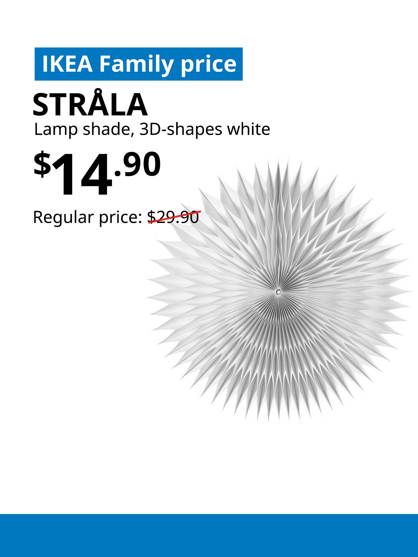 IKEA Family offer. Christmas STRÅLA Lamp shade, 3D-shapes white. $14.90