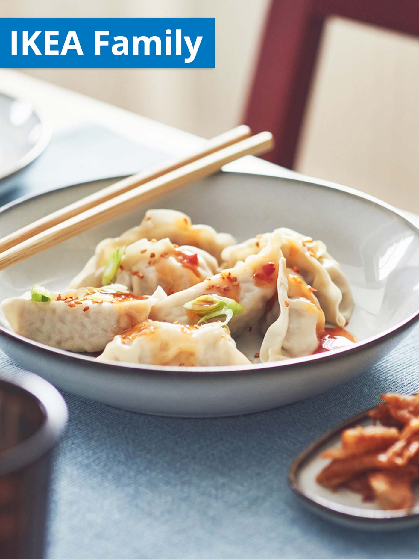 IKEA Family offer. Dumplings on GLADELIG deep plate.