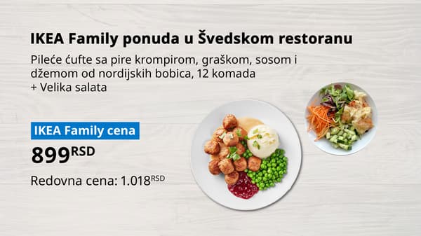 IKEA Family ponuda u Švedskom restoranu
