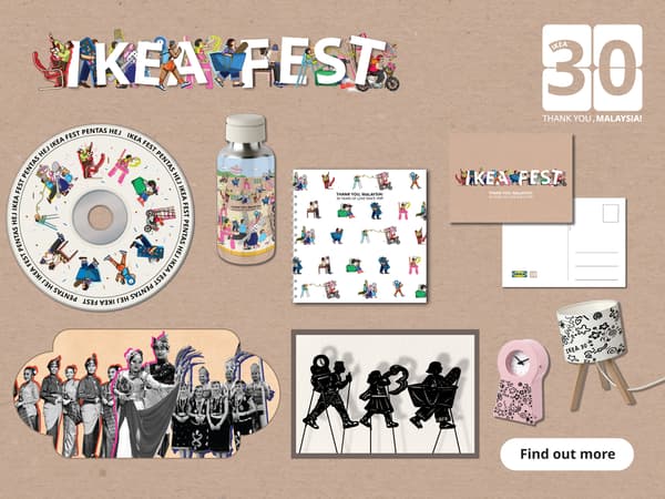 IKEA Fest activities: Pentas Hej, Cultural dance, exclusive merchandise, postcard, waynag kulit and doddle making studios