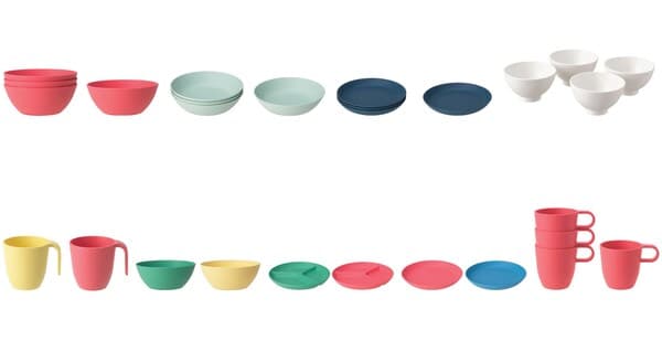IKEA HEROISK and TALRIKA plates, bowls, and mugs 